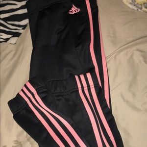 pink & black adidas thank pants